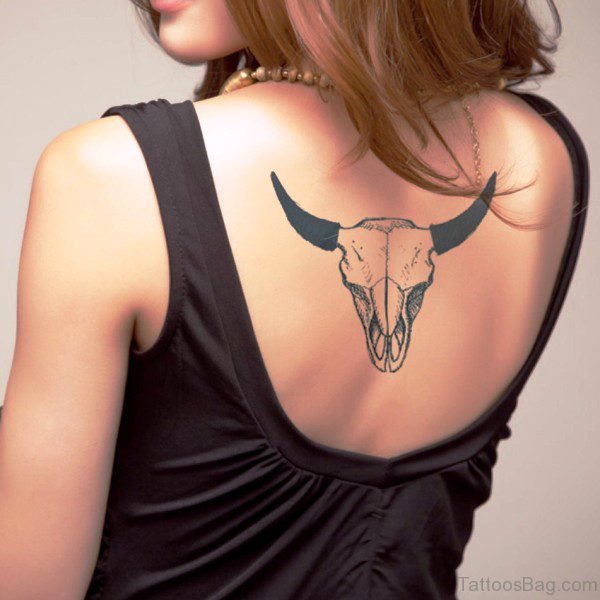 Bull Skull Tattoo For Women