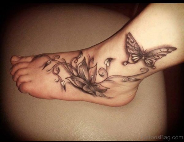 Butterfly Ankle Tattoo
