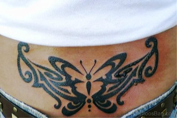 Butterfly Celtic Tattoo On Lower Back
