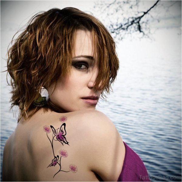 Butterfly Shoulder Tattoo For Women