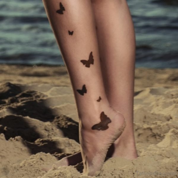 Butterfly Tattoo On Ankle Image