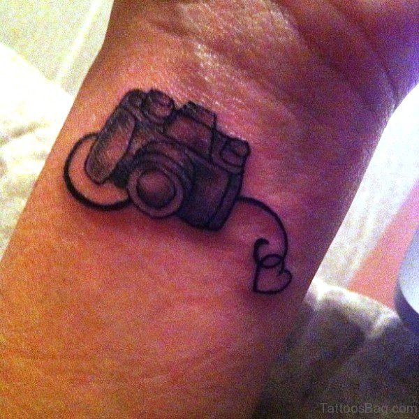 Camera Wrist Tattoo Design