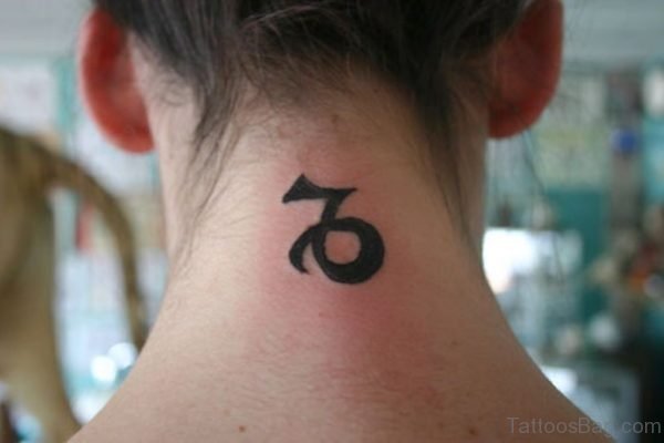 Capricorn neck Tattoo Design