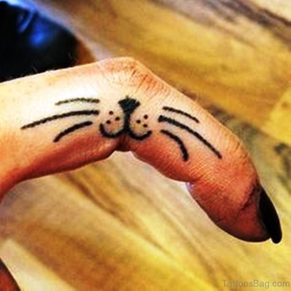 Cat Whiskers Finger Tattoo