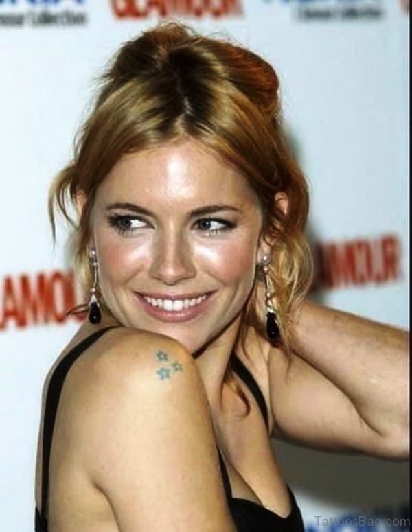 Celebrity Star Tattoo On Shoulder