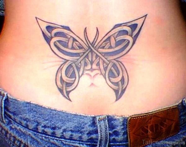 Celtic Butterfly Tattoo On Lower Back