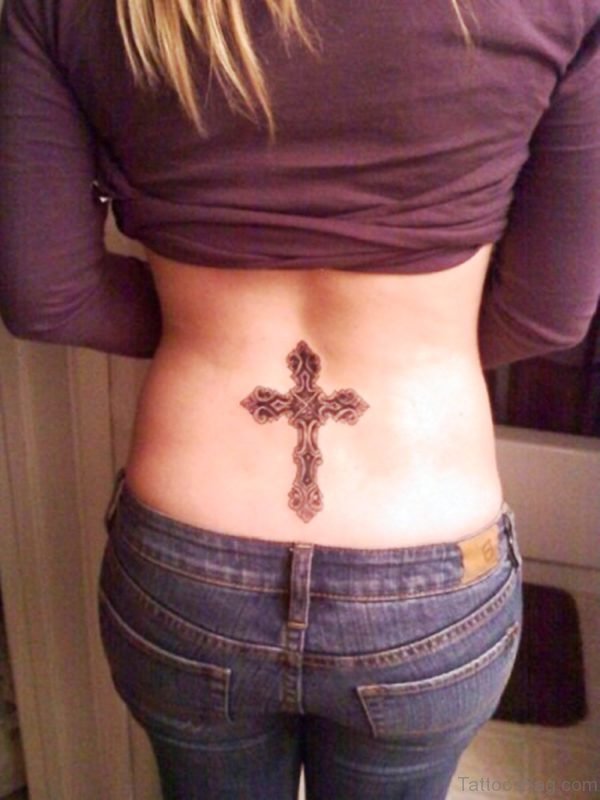 Celtic Cross Lower Back Tattoo