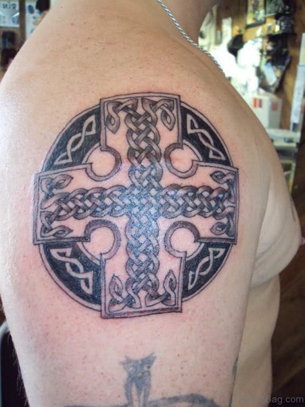 Celtic Cross Tattoo Design For Shoulder