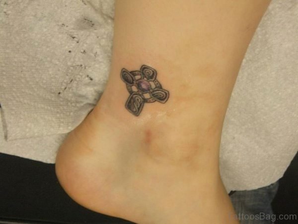 Celtic Cross Tattoo On Ankle