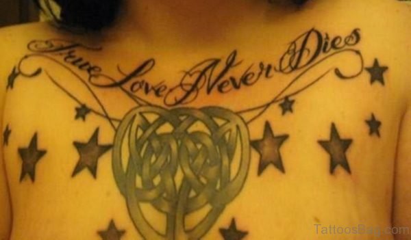 Celtic Love Knot Tattoo Design On Chest
