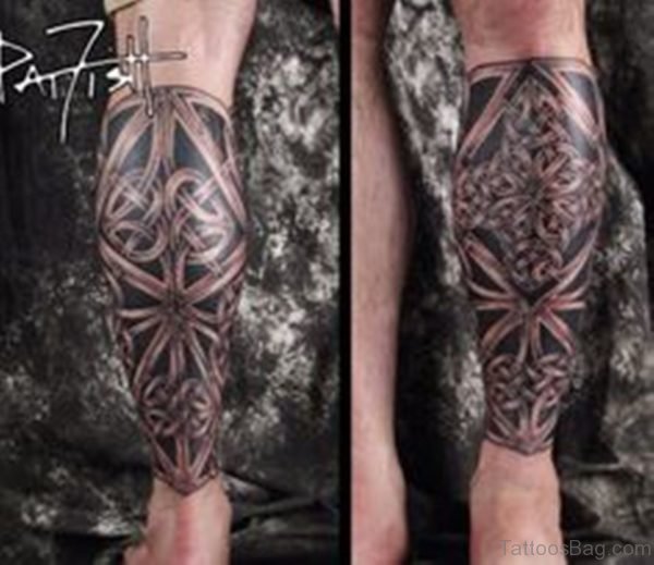 Celtic Tattoo On Full Leg