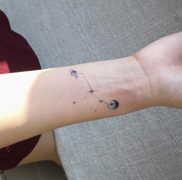Charming Constellation Wrist Tattoo