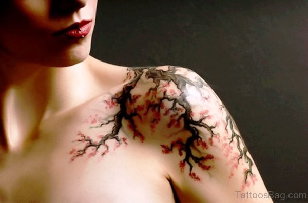 Cherry Blossom Flower Designer Tattoo