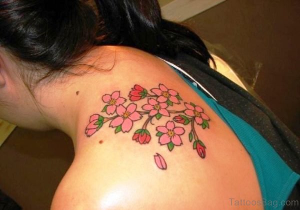 Cherry Blossom Flower Tattoo Design 