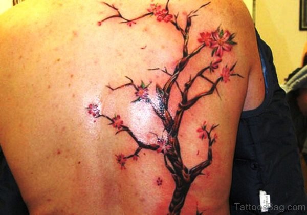 Cherry Blossom Shoulder Tattoo Design 