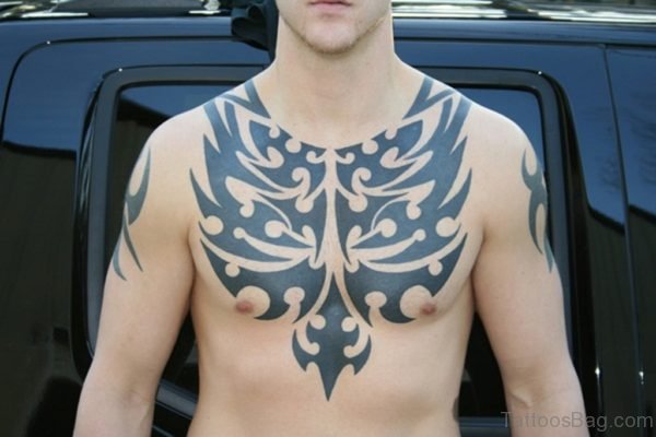Chest Tribal Tattoo For Boys