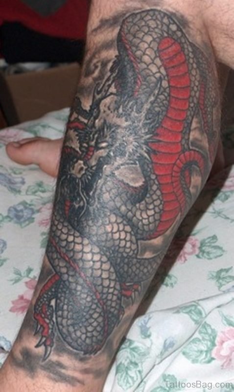 Chinese Dragon Tattoo For Leg Image