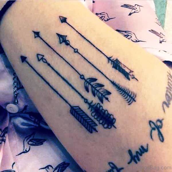 Classic Arrows Tattoo On Arm