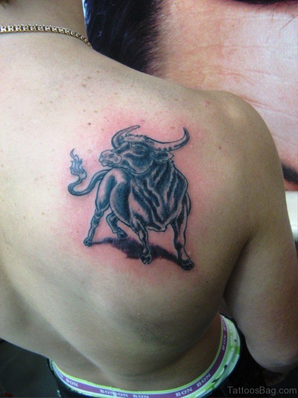 Classic Bull Tattoo On Back