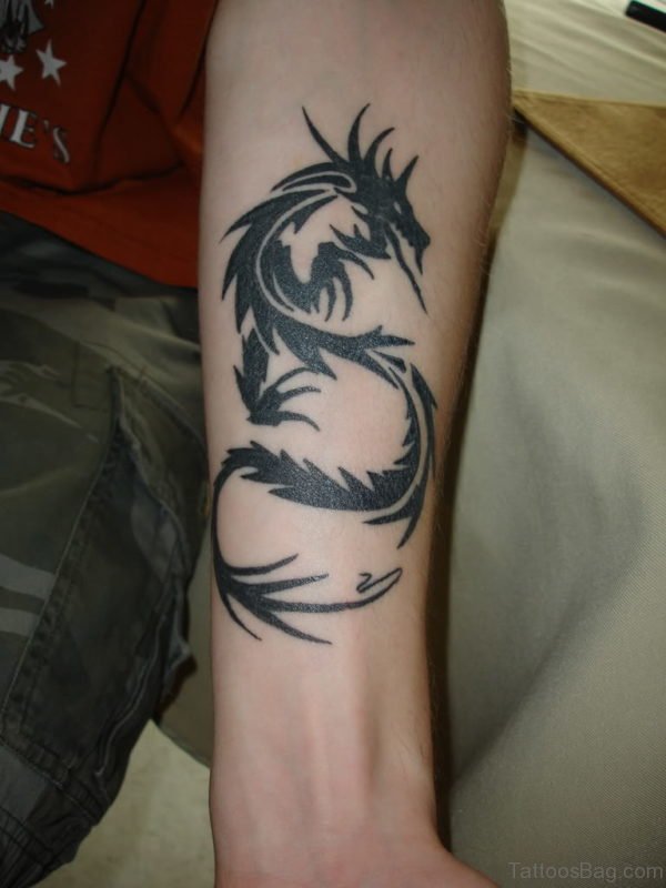 Classic Dragon Tattoo On Arm