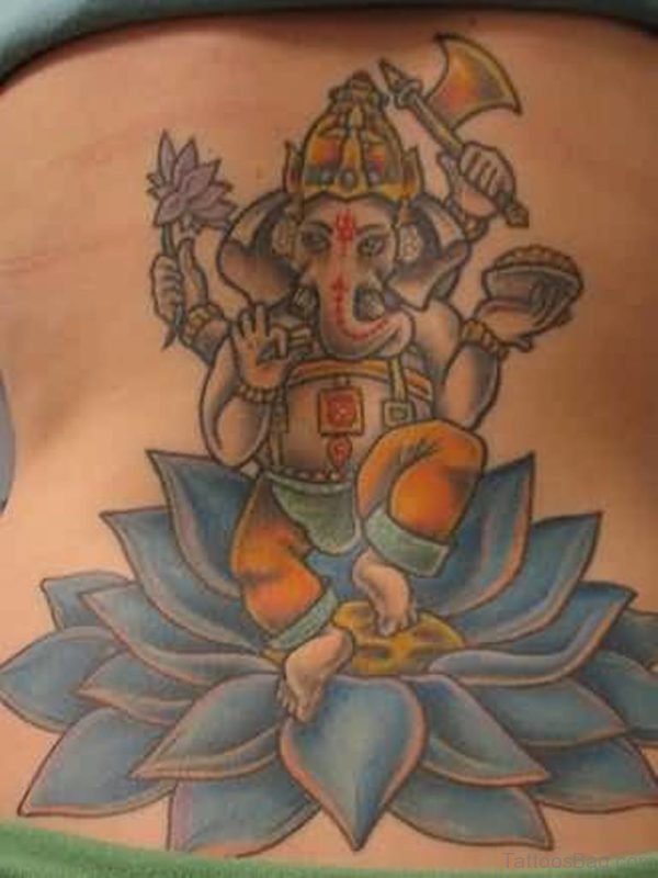 Classic Ganesha Tattoo On Back
