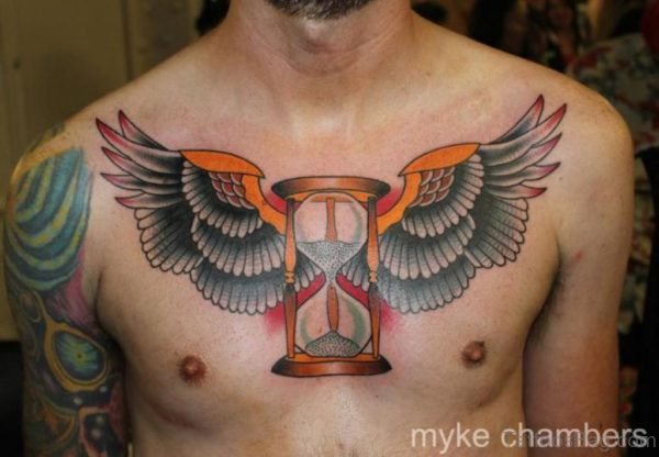 Classic Wings Tattoo On Chest