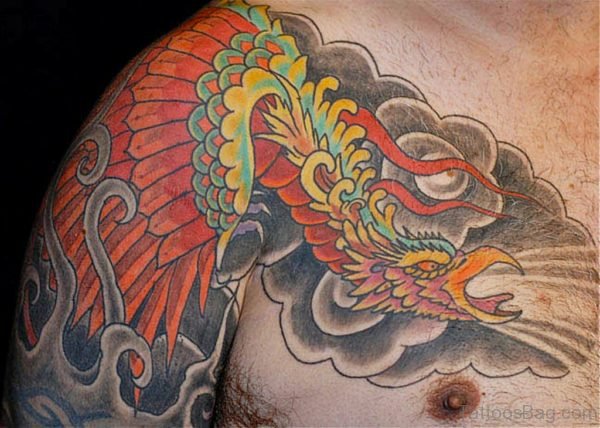 Clean Phoenix Tattoo On Chest