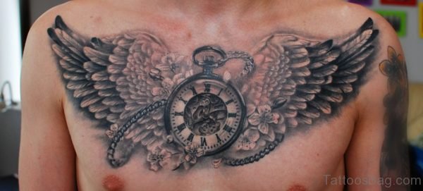 Clock And Wings Tattoo