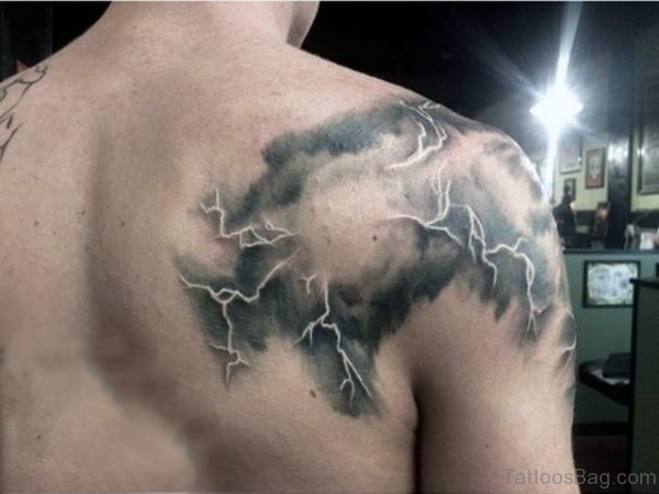Clouds And Lighting Storm Tattoo