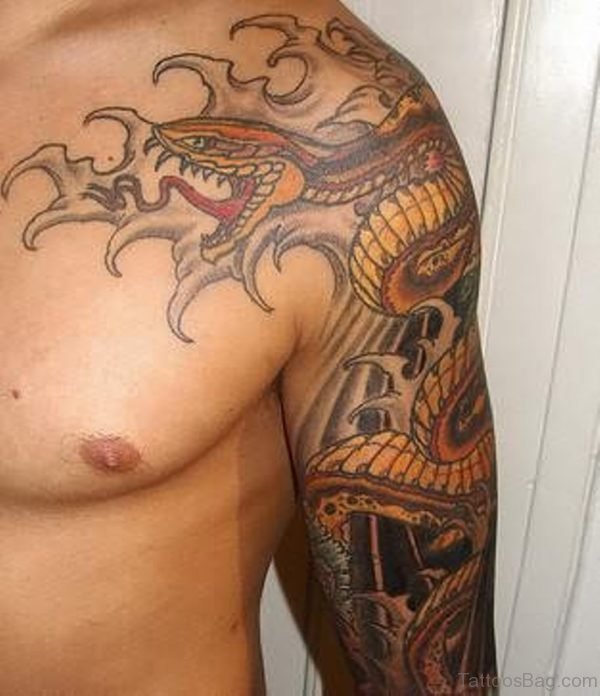 Cobra Snake Tattoo On Shoulder