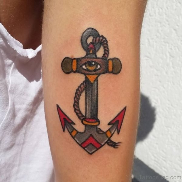 Colored Anchor Tattoo 