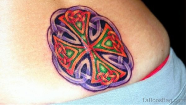 Colored Celtic Cross Tattoo