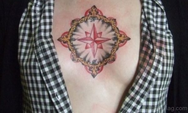 Colored Compass Tattoo