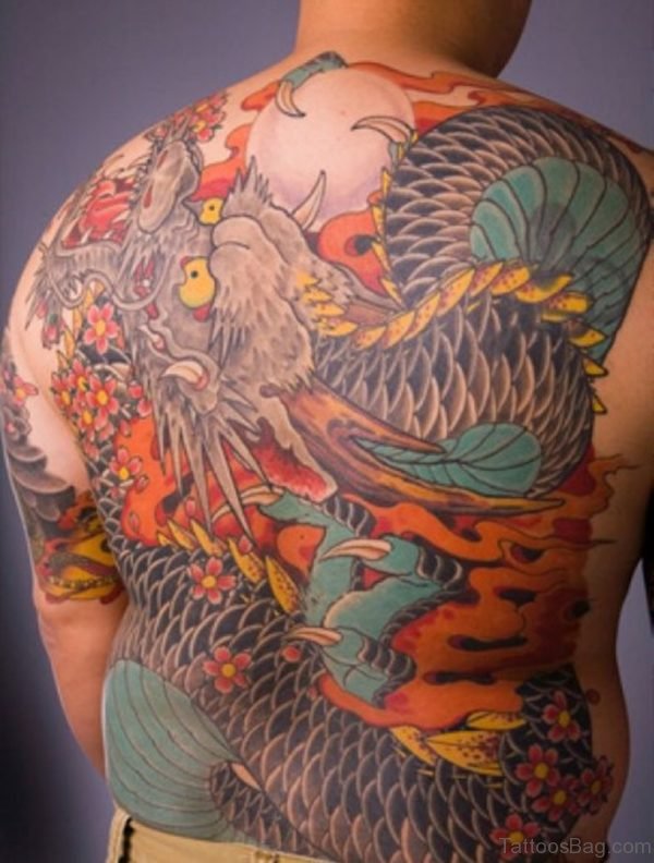 Colored Dragon Tattoo 
