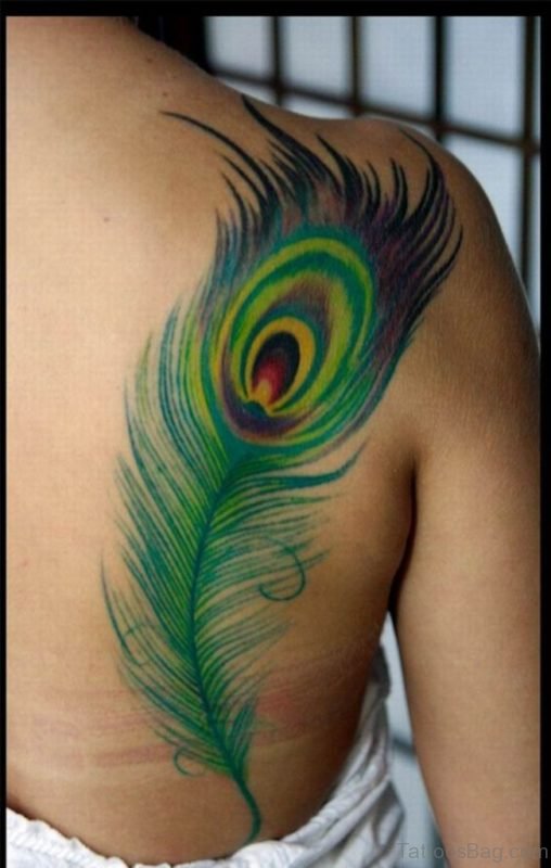 Colored Feather Tattoo Design