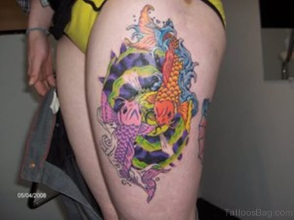 Colored Fish Tattoo Design 