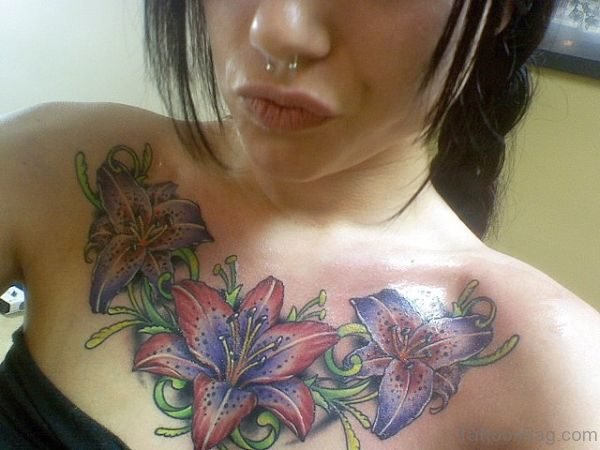 Colored Flower Tattoo 