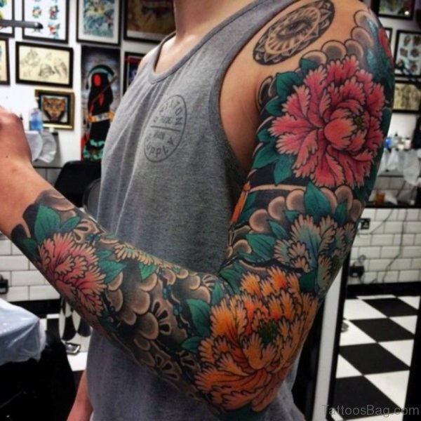 Colored Flower Tattoo