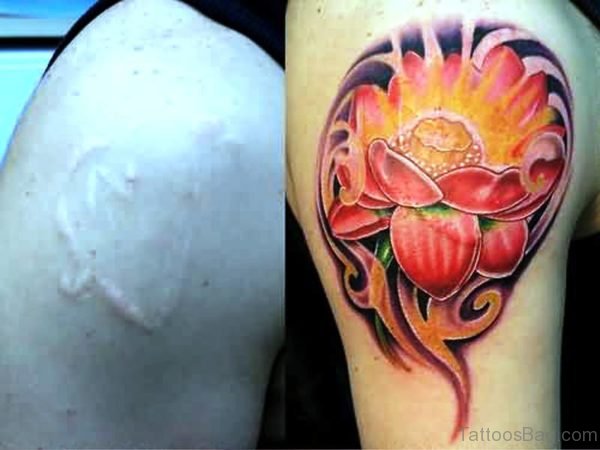 Colored Flower Tattoo 