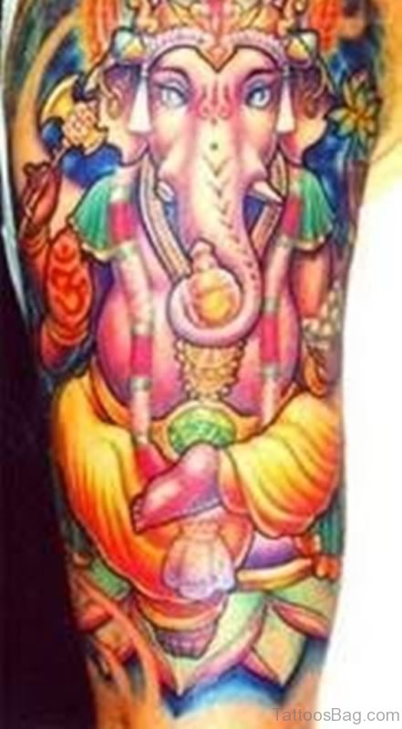 Colored Ganesha Tattoo