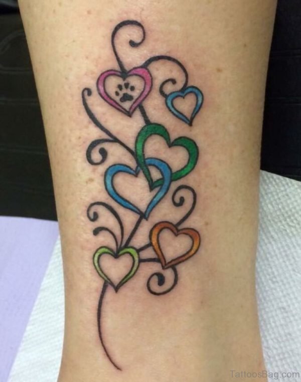 Colored Heart Tattoo 