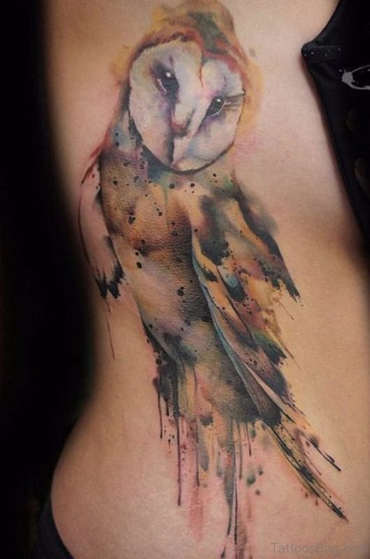 Colored Owl Tattoo