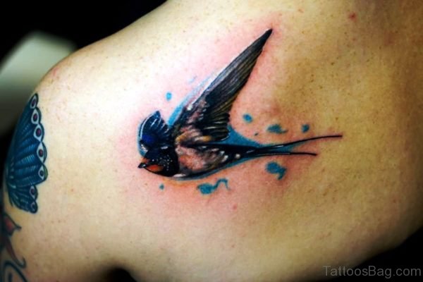 Colorful Bird Tattoo Design