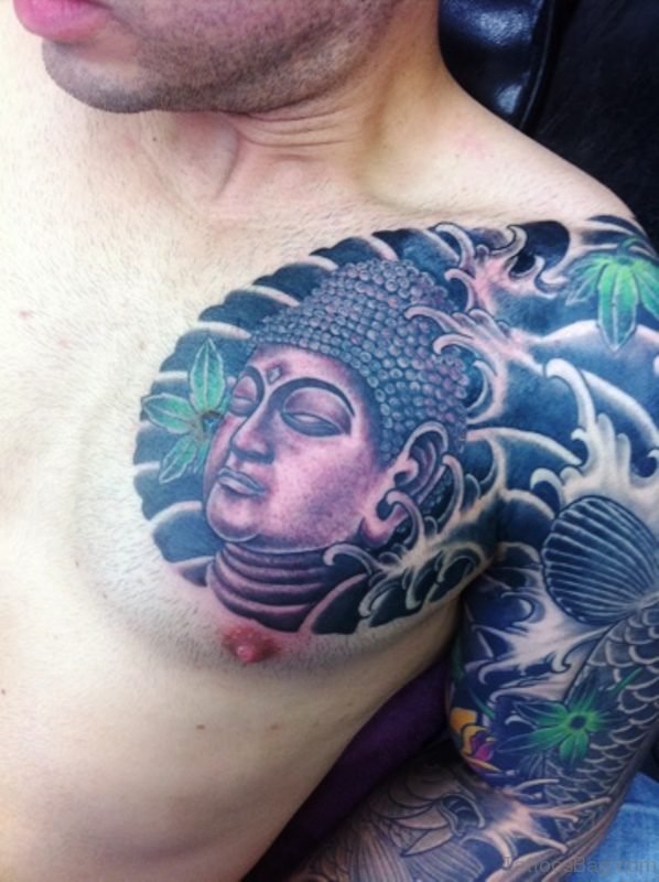 Colorful Buddha Tattoo Design