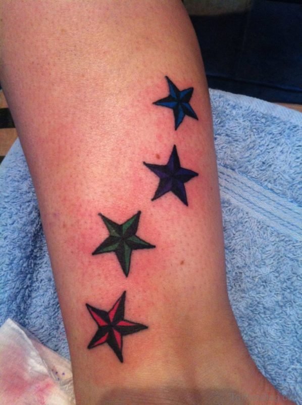 Colorful Star Tattoo