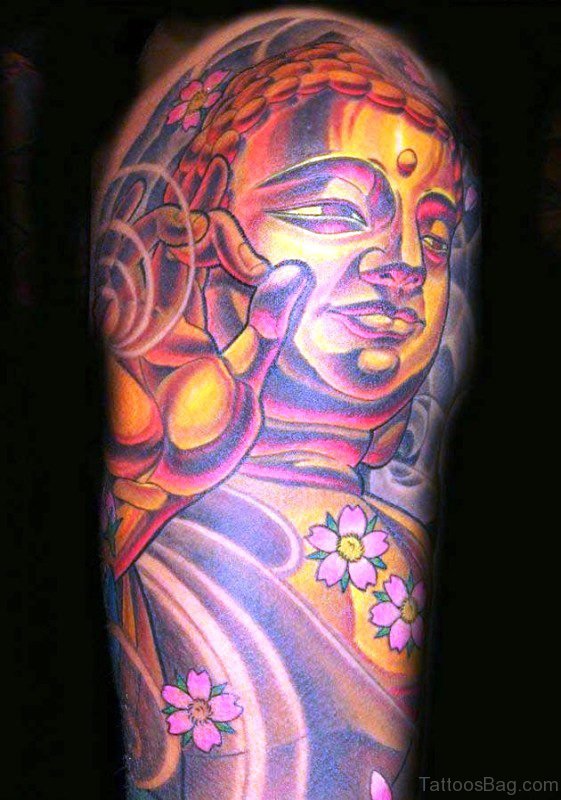 Coloured Buddha Tattoo Design