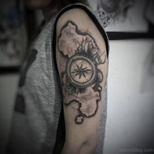 Compass Map Tattoo Design