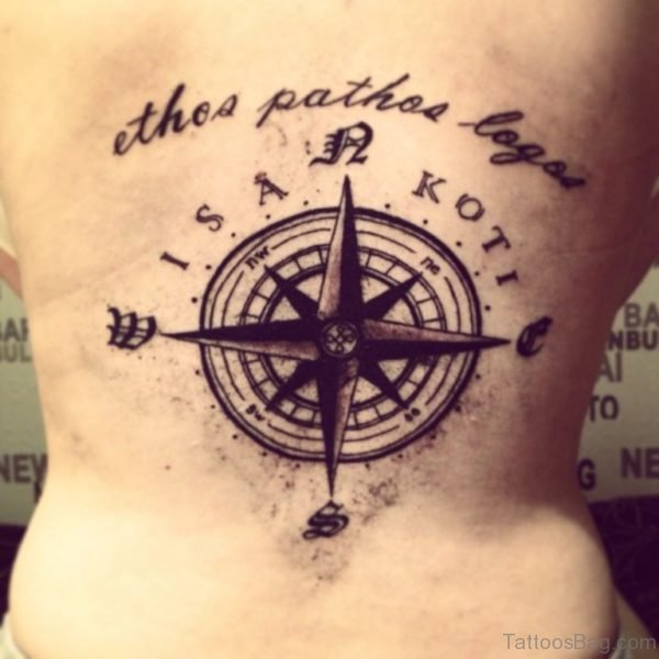 Compass Tattoo on Lower Back