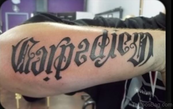 Cool Ambigram Tattoo On Arm