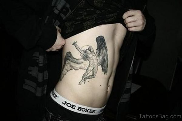 Cool Angel Tattoo On Rib
